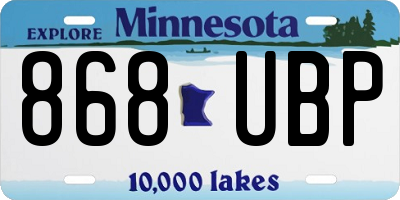 MN license plate 868UBP