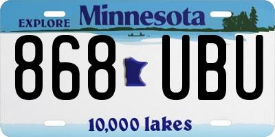 MN license plate 868UBU