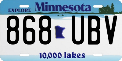 MN license plate 868UBV