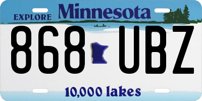 MN license plate 868UBZ