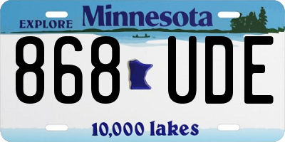MN license plate 868UDE