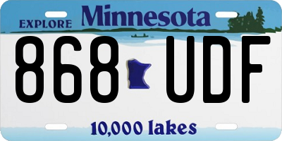 MN license plate 868UDF