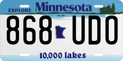MN license plate 868UDO