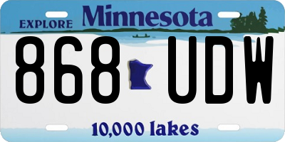 MN license plate 868UDW