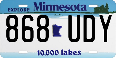 MN license plate 868UDY