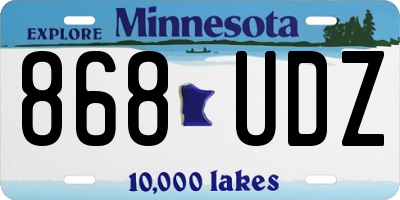 MN license plate 868UDZ