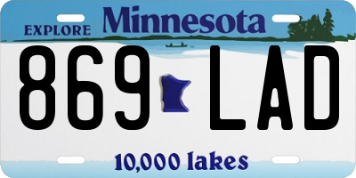 MN license plate 869LAD