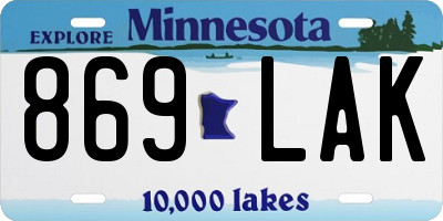 MN license plate 869LAK