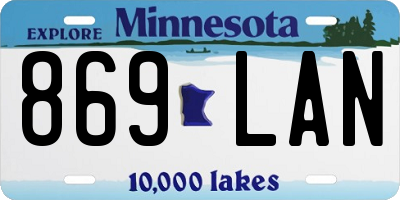 MN license plate 869LAN