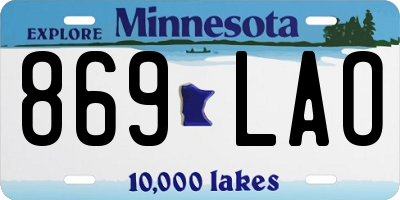 MN license plate 869LAO