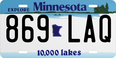 MN license plate 869LAQ