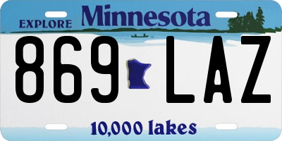 MN license plate 869LAZ