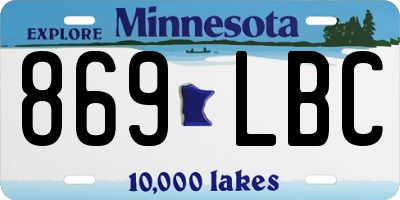 MN license plate 869LBC