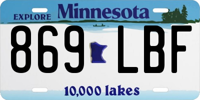 MN license plate 869LBF