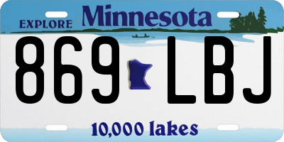 MN license plate 869LBJ