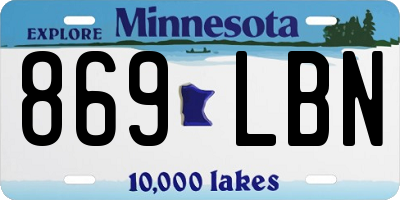 MN license plate 869LBN