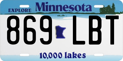 MN license plate 869LBT