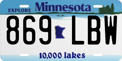 MN license plate 869LBW