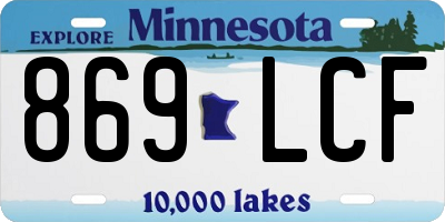 MN license plate 869LCF