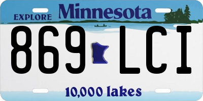 MN license plate 869LCI