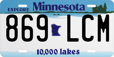 MN license plate 869LCM