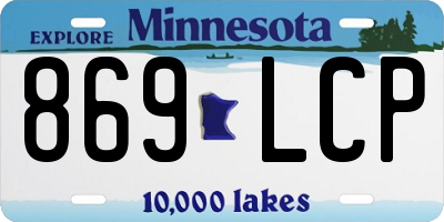 MN license plate 869LCP