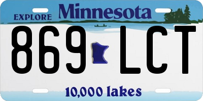 MN license plate 869LCT