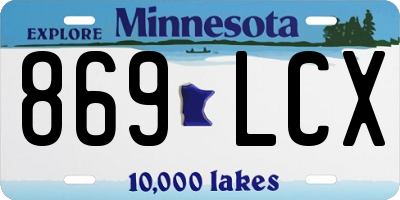 MN license plate 869LCX