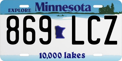 MN license plate 869LCZ