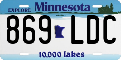 MN license plate 869LDC