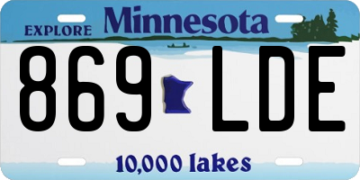 MN license plate 869LDE