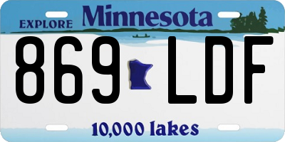 MN license plate 869LDF