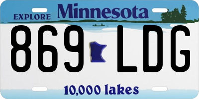 MN license plate 869LDG