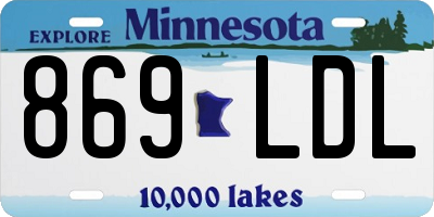 MN license plate 869LDL