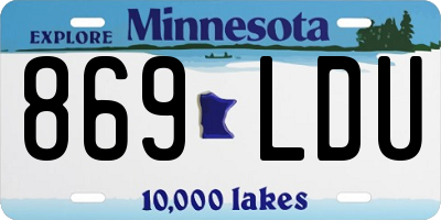 MN license plate 869LDU