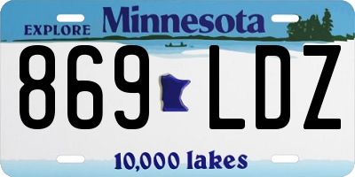 MN license plate 869LDZ