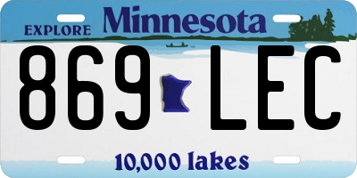 MN license plate 869LEC