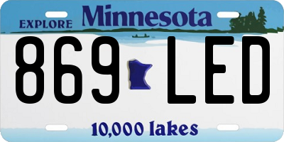 MN license plate 869LED