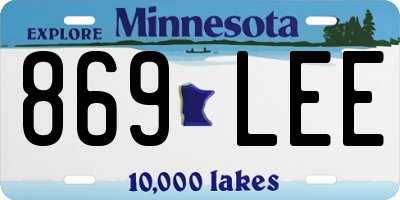 MN license plate 869LEE