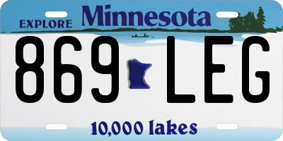 MN license plate 869LEG