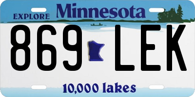 MN license plate 869LEK