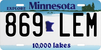 MN license plate 869LEM