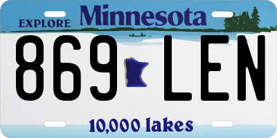 MN license plate 869LEN