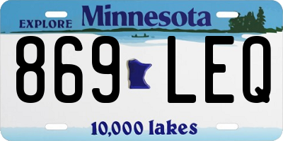 MN license plate 869LEQ
