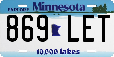 MN license plate 869LET