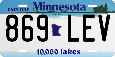 MN license plate 869LEV