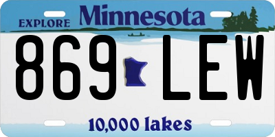 MN license plate 869LEW