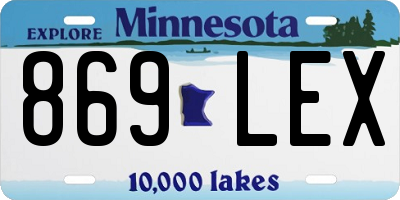 MN license plate 869LEX