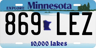 MN license plate 869LEZ