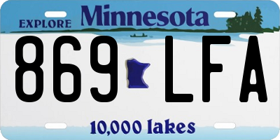 MN license plate 869LFA